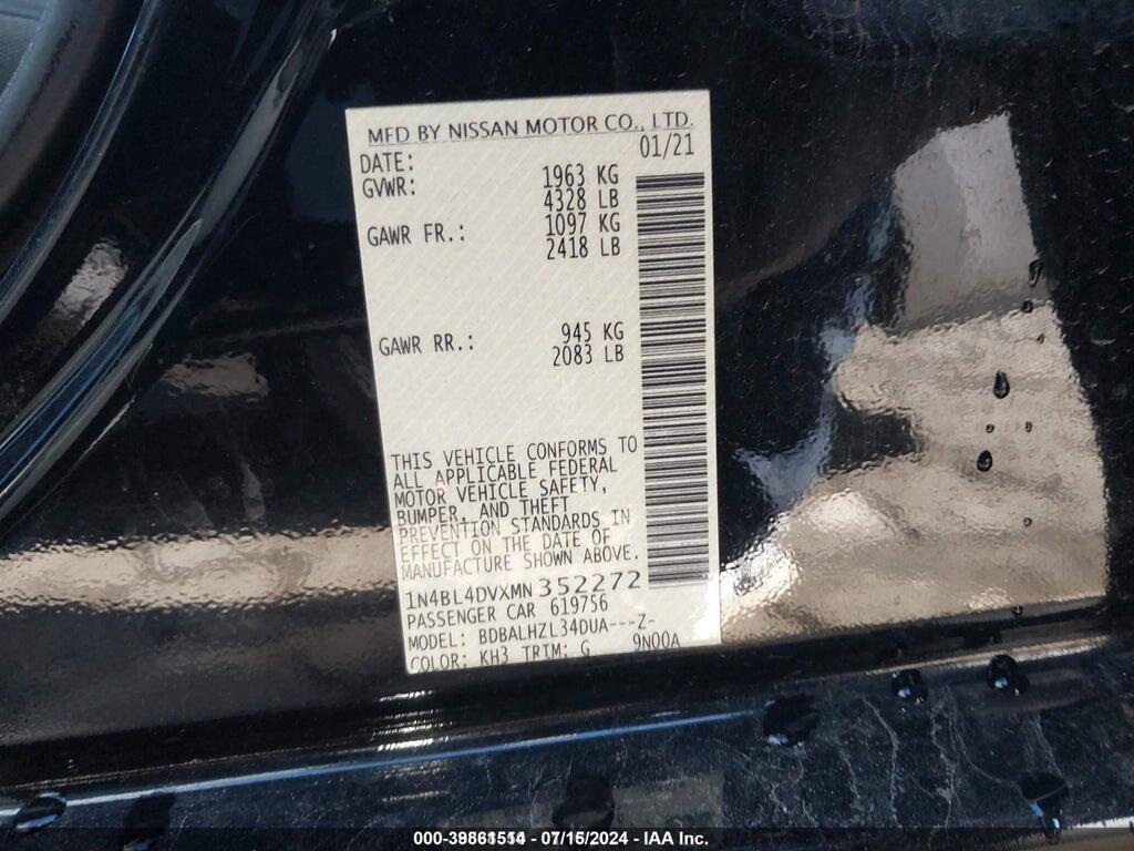 1N4BL4DVXMN352272 2021 NISSAN ALTIMA photo no. 9