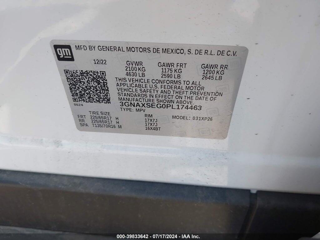 3GNAXSEG0PL174463 2023 CHEVROLET EQUINOX photo no. 9