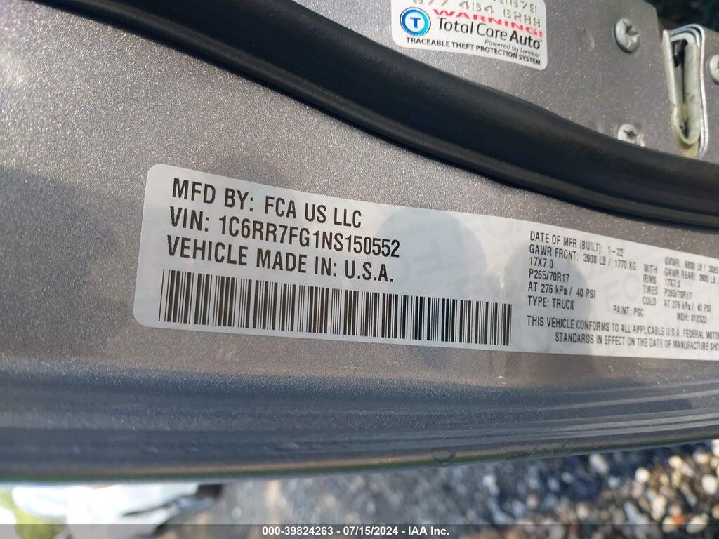 1C6RR7FG1NS150552 2022 RAM 1500 CLASSIC photo no. 9