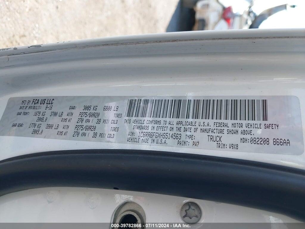 1C6RR6FGXHS514563 2017 RAM 1500 photo no. 9