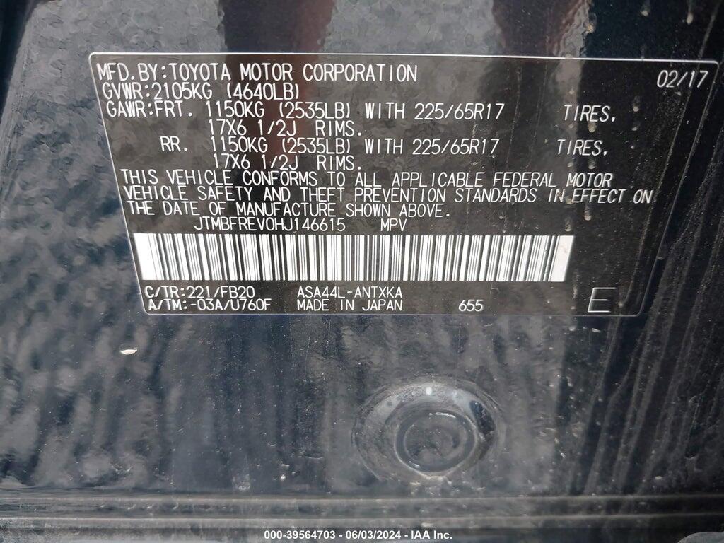 JTMBFREV0HJ146615 2017 TOYOTA RAV4 photo no. 9