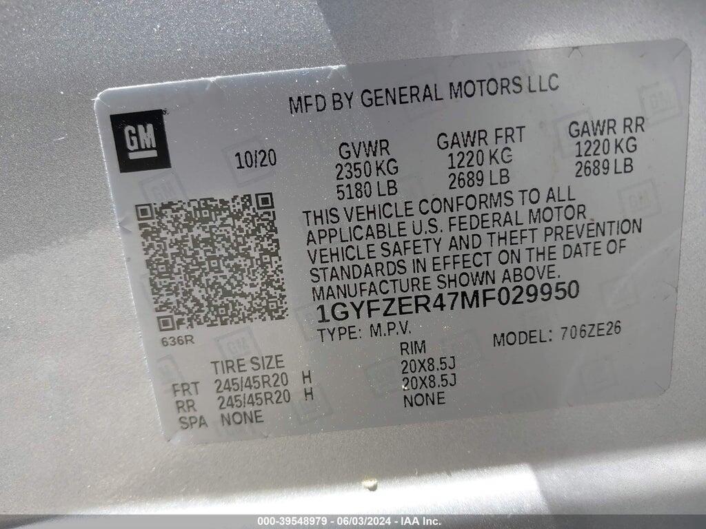 1GYFZER47MF029950 2021 CADILLAC XT4 photo no. 9