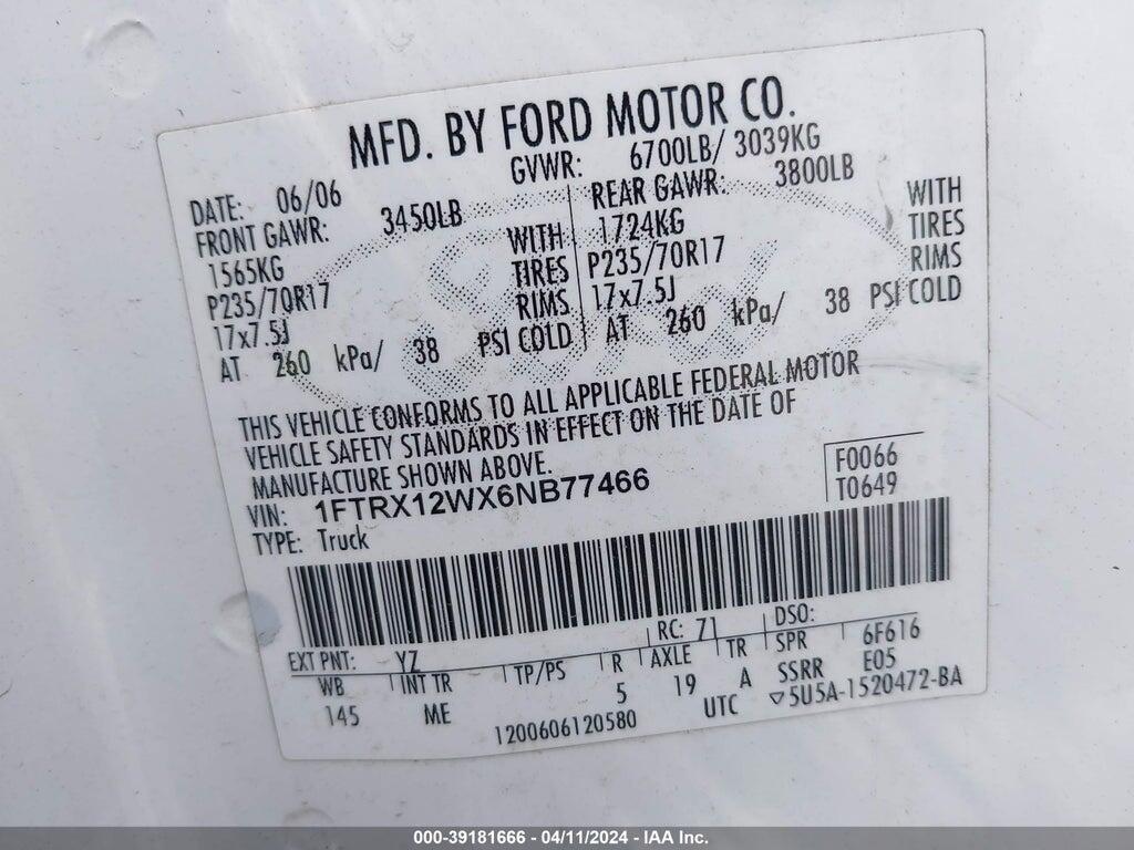 1FTRX12WX6NB77466 2006 FORD F-150 photo no. 9