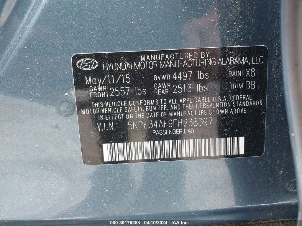 5NPE34AF9FH238397 2015 HYUNDAI SONATA photo no. 9