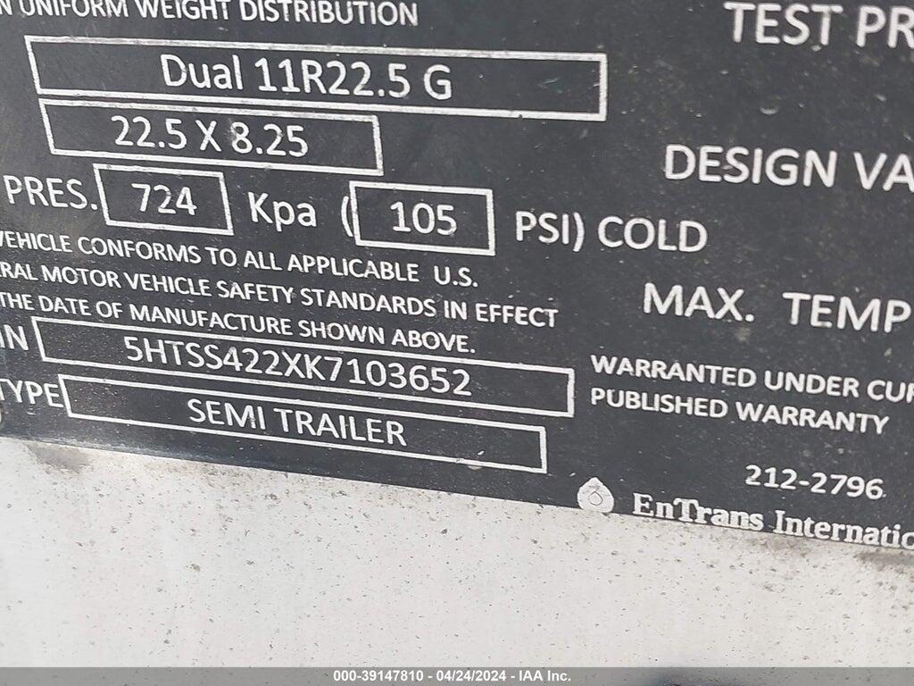 5HTSS422XK7103652 2019 HEIL CO 1240C photo no. 9