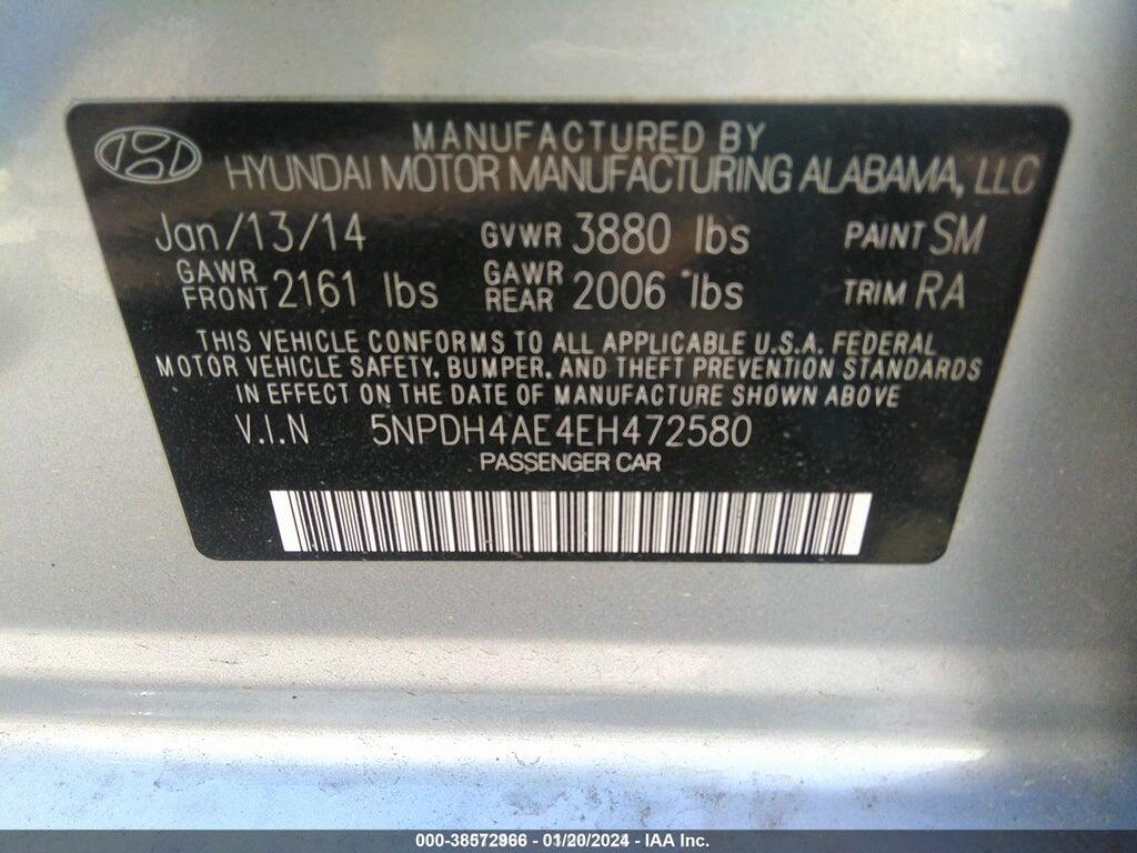5NPDH4AE4EH472580 2014 HYUNDAI ELANTRA photo no. 9