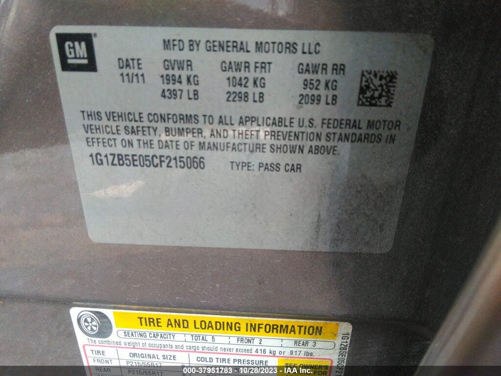 1G1ZB5E05CF215066 2012 CHEVROLET MALIBU photo no. 9