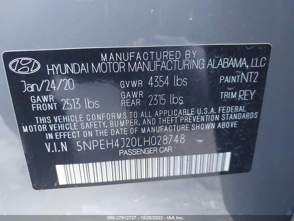 5NPEH4J20LH028748 2020 HYUNDAI SONATA photo no. 9