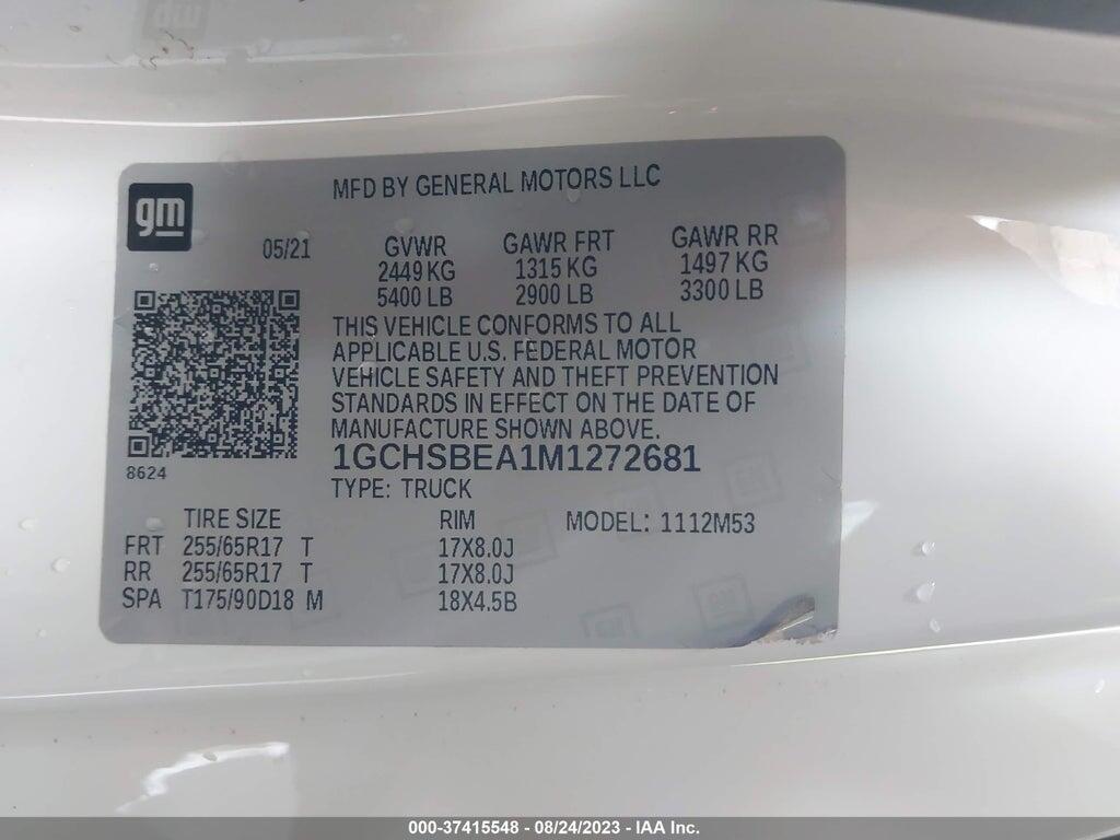 1GCHSBEA1M1272681 2021 CHEVROLET COLORADO photo no. 9