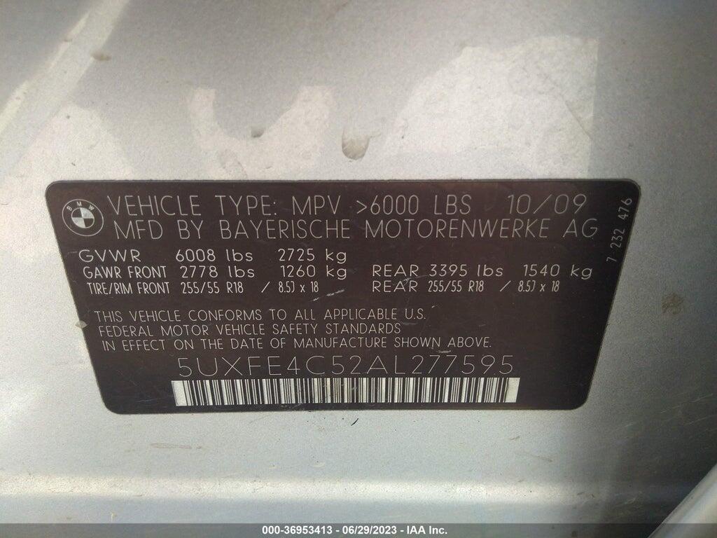 5UXFE4C52AL277595 2010 BMW X5 photo no. 9