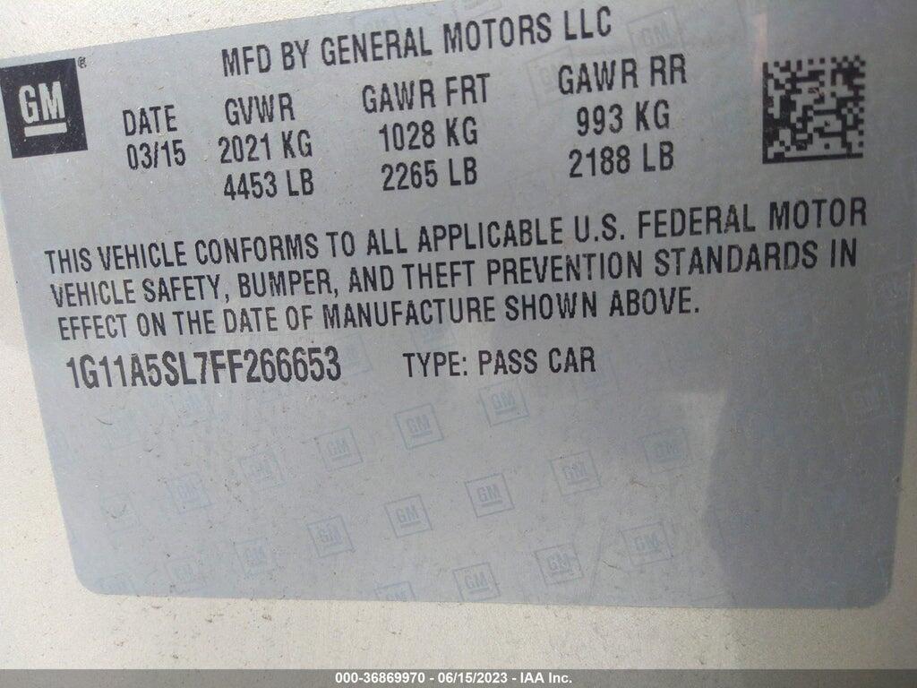 1G11A5SL7FF266653 2015 CHEVROLET MALIBU photo no. 9
