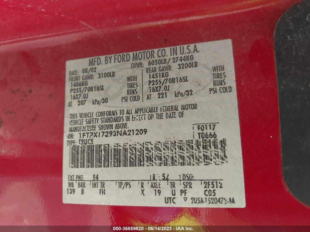 1FTRX17293NA21209 2003 FORD F-150 photo no. 9