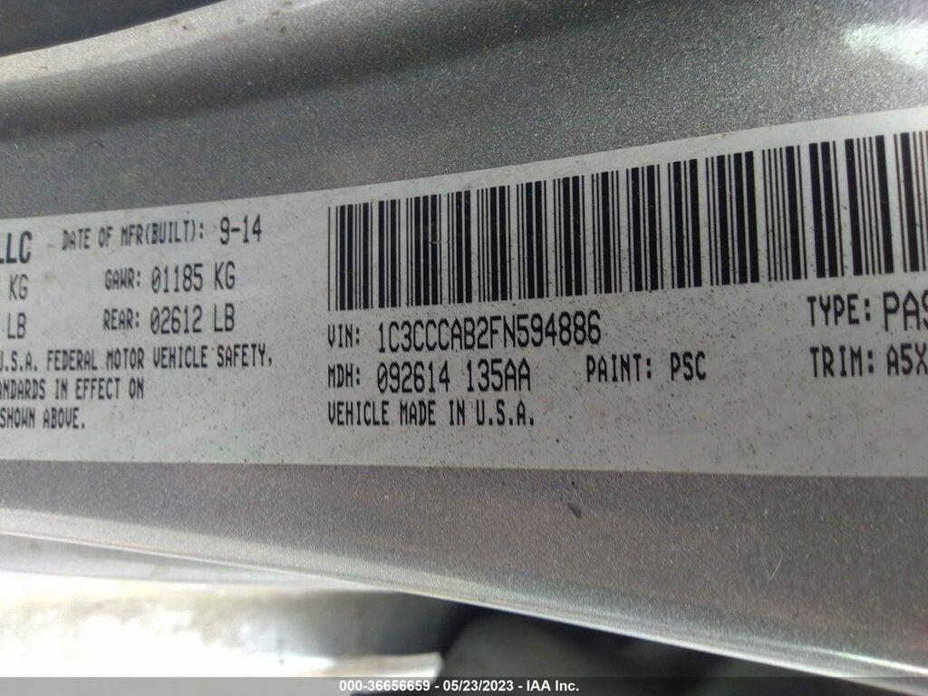 1C3CCCAB2FN594886 2015 CHRYSLER 200 photo no. 9