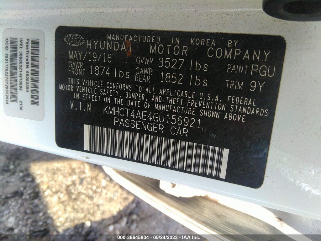 KMHCT4AE4GU156921 2016 HYUNDAI ACCENT photo no. 9
