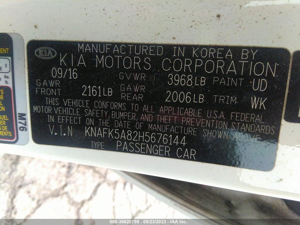 KNAFK5A82H5676144 2017 KIA FORTE photo no. 9