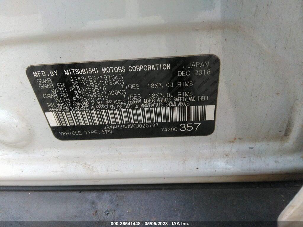 JA4AP3AU5KU020737 2019 MITSUBISHI OUTLANDER SPORT photo no. 9