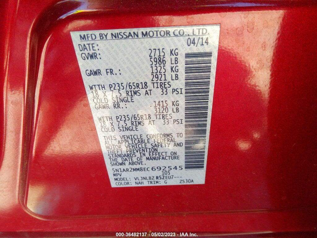 5N1AR2MM8EC692545 2014 NISSAN PATHFINDER photo no. 9