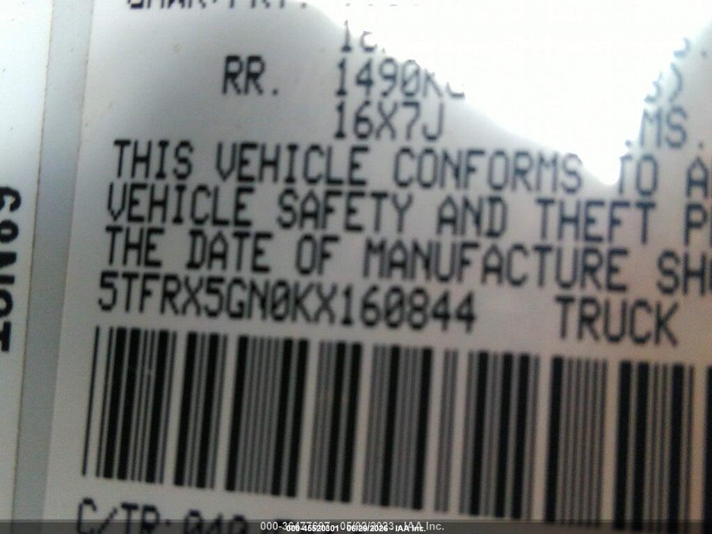 5TFRX5GN0KX160844 2019 TOYOTA TACOMA photo no. 9