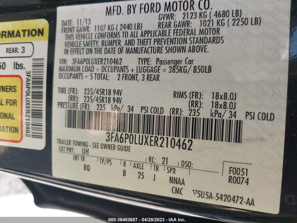 3FA6P0LUXER210462 2014 FORD FUSION HYBRID photo no. 9