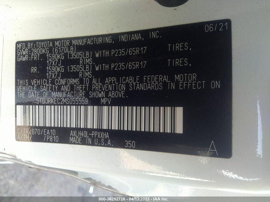 5TDJRKEC2MS055559 2021 TOYOTA SIENNA photo no. 9