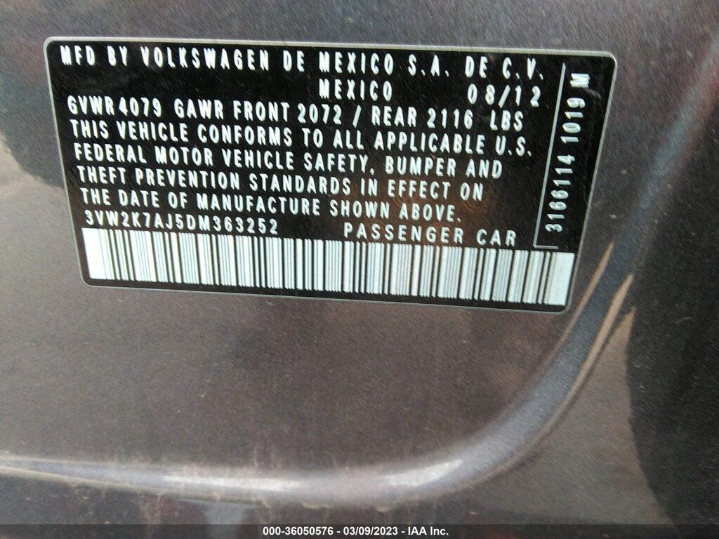 3VW2K7AJ5DM363252 2013 VOLKSWAGEN JETTA photo no. 9