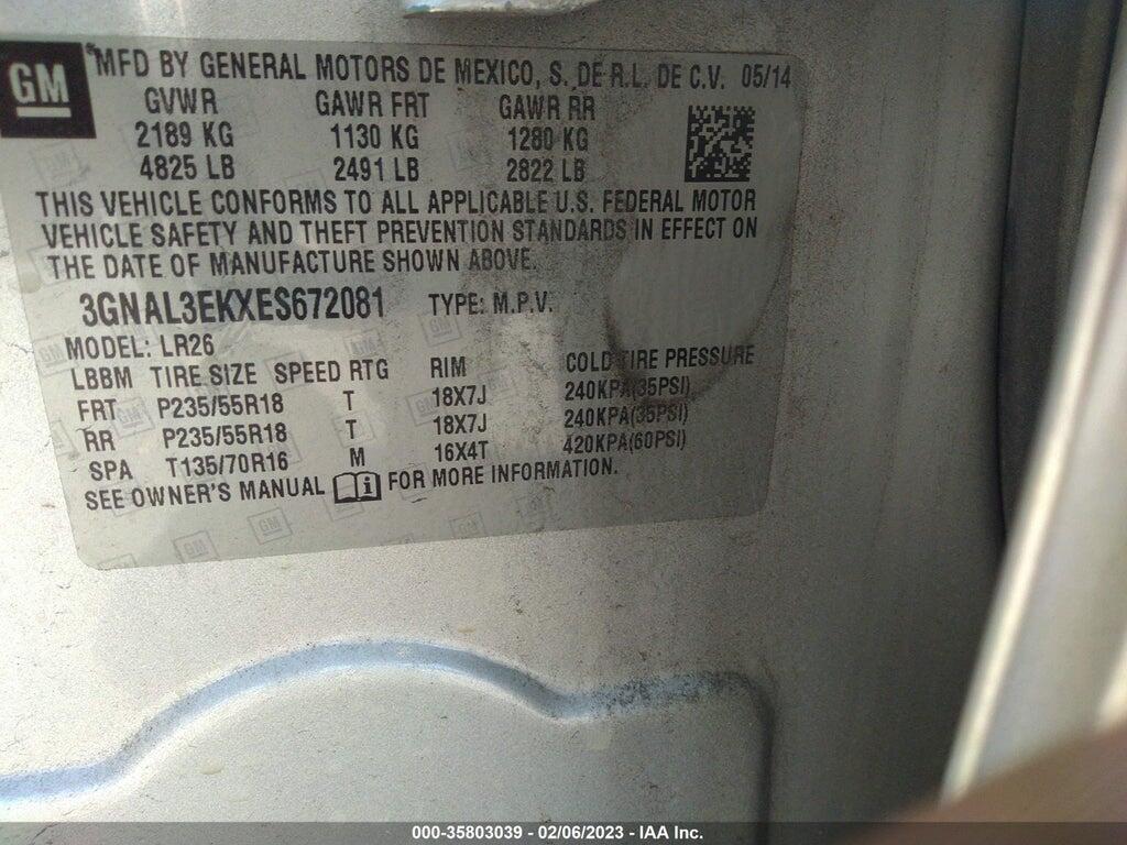 3GNAL3EKXES672081 2014 CHEVROLET CAPTIVA SPORT photo no. 9