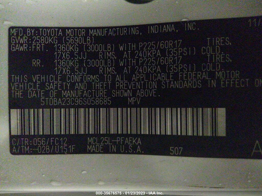 5TDBA23C96S058685 2006 TOYOTA SIENNA photo no. 9