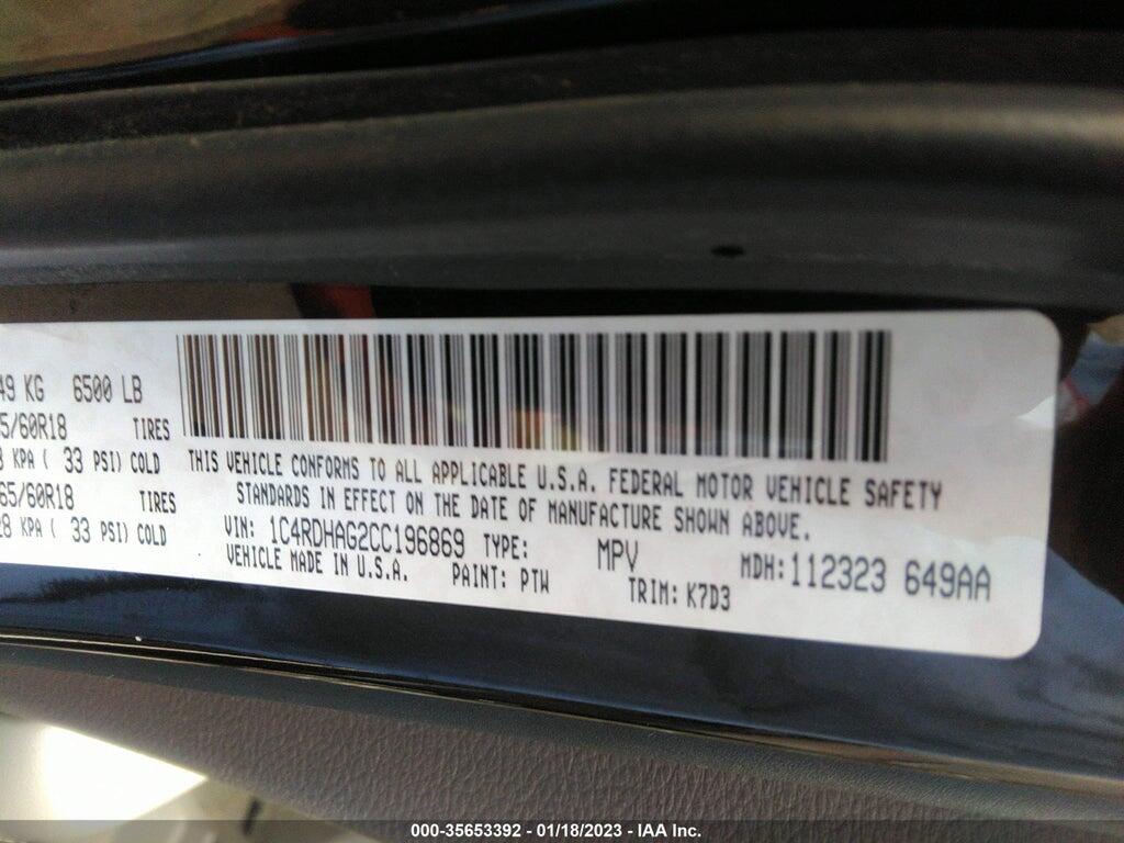 1C4RDHAG2CC196869 2012 DODGE DURANGO photo no. 9