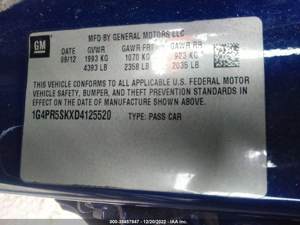 1G4PR5SKXD4125520 2013 BUICK VERANO photo no. 9