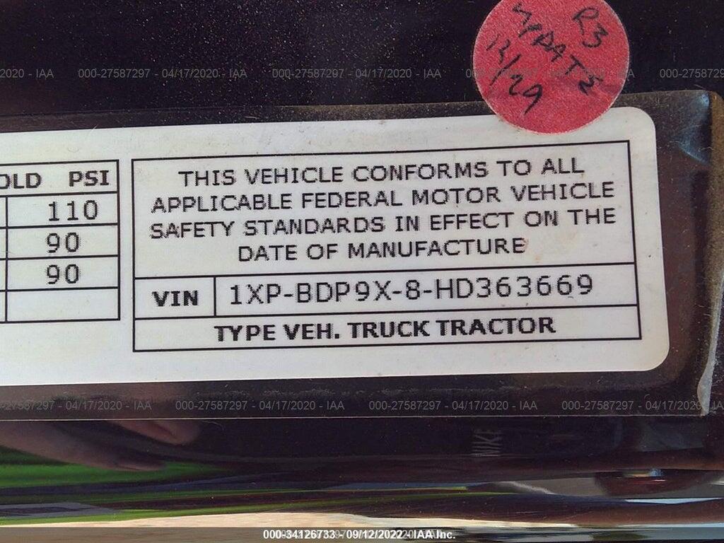 1XPBDP9X8HD363669 2017 PETERBILT 579 photo no. 9