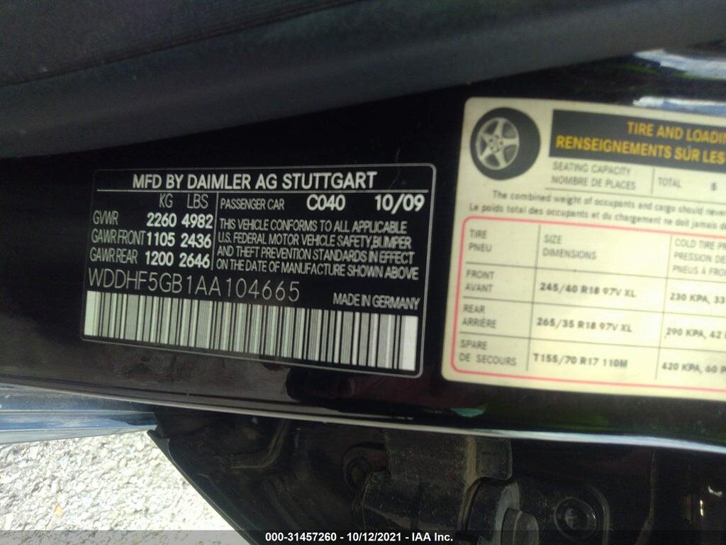 WDDHF5GB1AA104665 2010 MERCEDES-BENZ E 350 photo no. 9