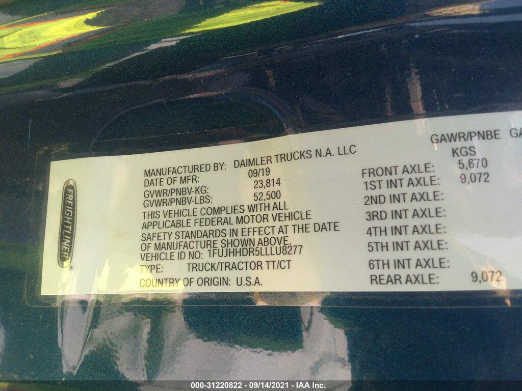 1FUJHHDR5LLLU8277 2020 FREIGHTLINER CASCADIA 126 photo no. 9