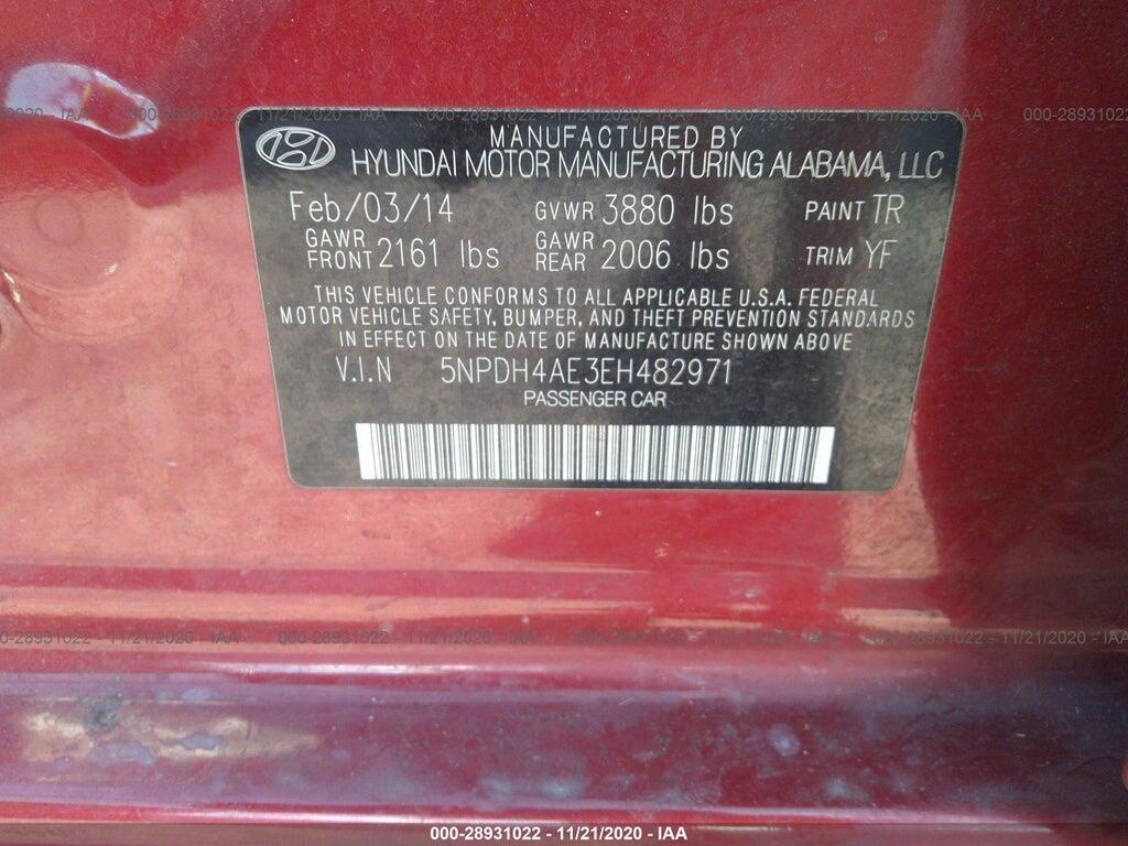 5NPDH4AE3EH482971 2014 HYUNDAI ELANTRA photo no. 9