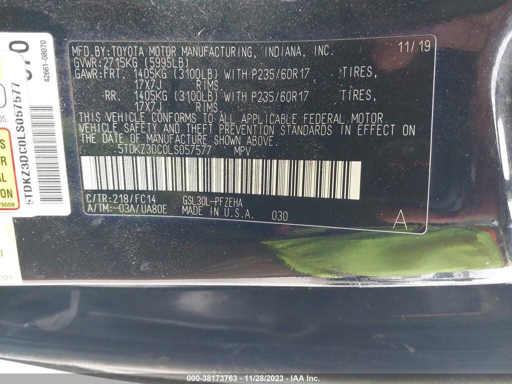 5TDKZ3DC0LS057577 2020 TOYOTA SIENNA photo no. 9