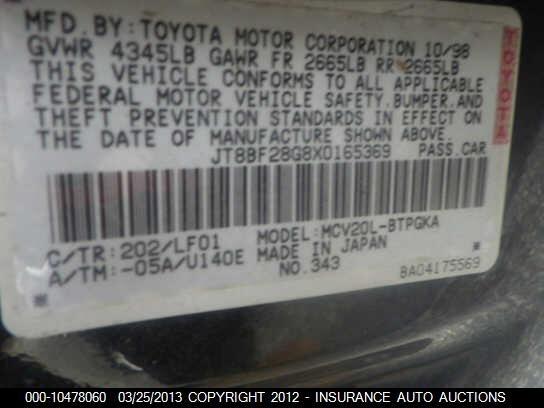 JT8BF28G8X0165369 1999 LEXUS ES300 photo no. 9