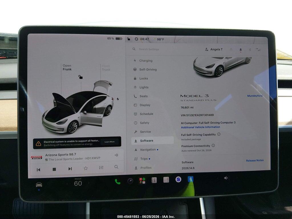 5YJ3E1EA2KF301489 2019 TESLA MODEL 3 photo no. 7