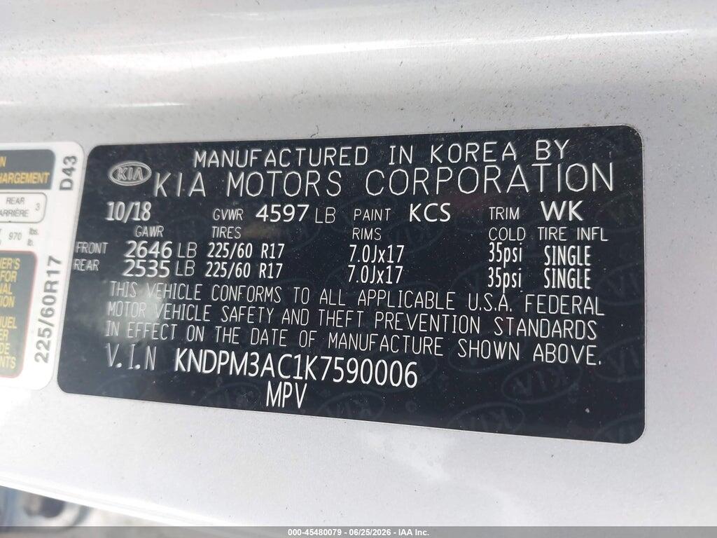 KNDPM3AC1K7590006 2019 KIA SPORTAGE photo no. 9