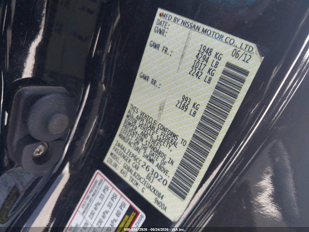 1N4AL2EP6CC263020 2012 NISSAN ALTIMA photo no. 9