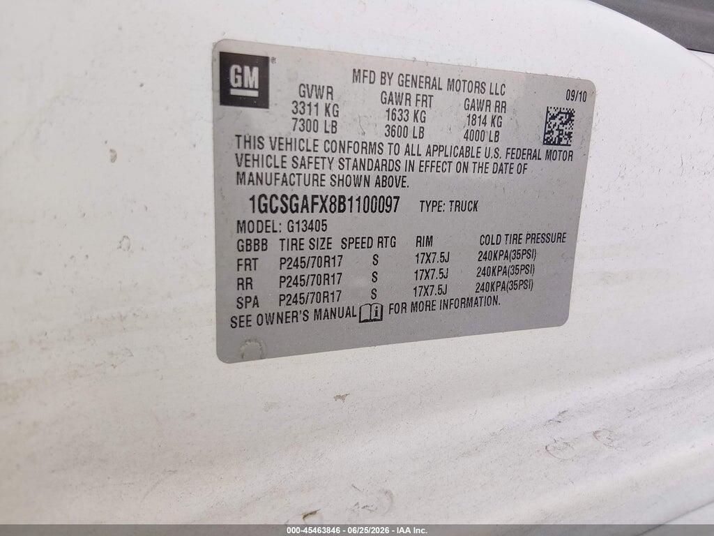 1GCSGAFX8B1100097 2011 CHEVROLET EXPRESS 1500 photo no. 4