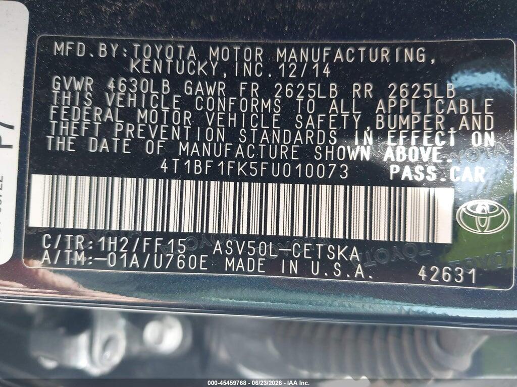 4T1BF1FK5FU010073 2015 TOYOTA CAMRY photo no. 7