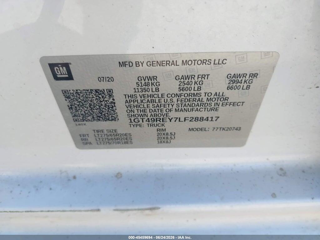 1GT49REY7LF288417 2020 GMC SIERRA 2500HD photo no. 9