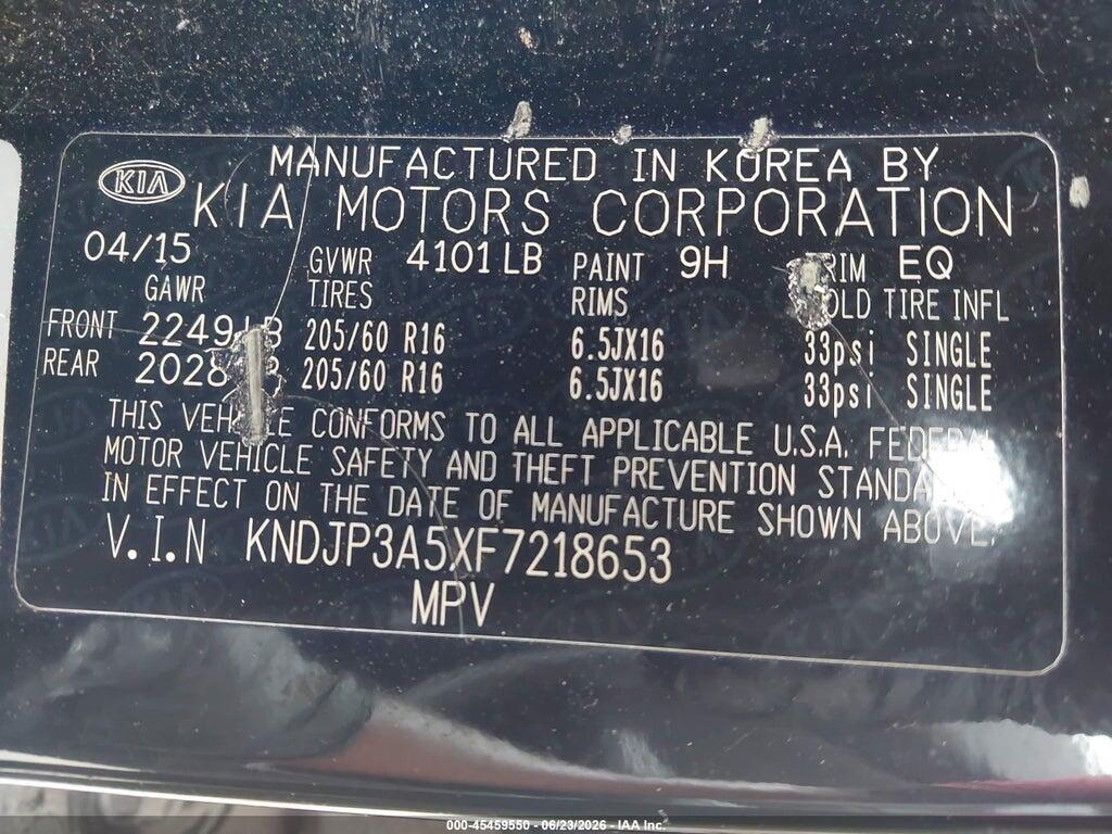KNDJP3A5XF7218653 2015 KIA SOUL photo no. 9