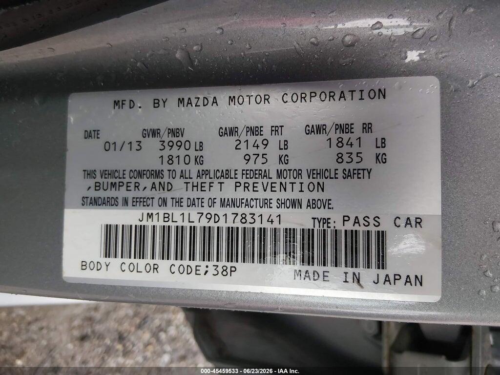 JM1BL1L79D1783141 2013 MAZDA MAZDA3 photo no. 9