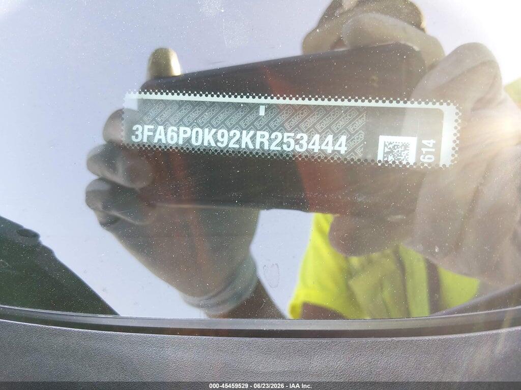 3FA6P0K92KR253444 2019 FORD FUSION photo no. 9