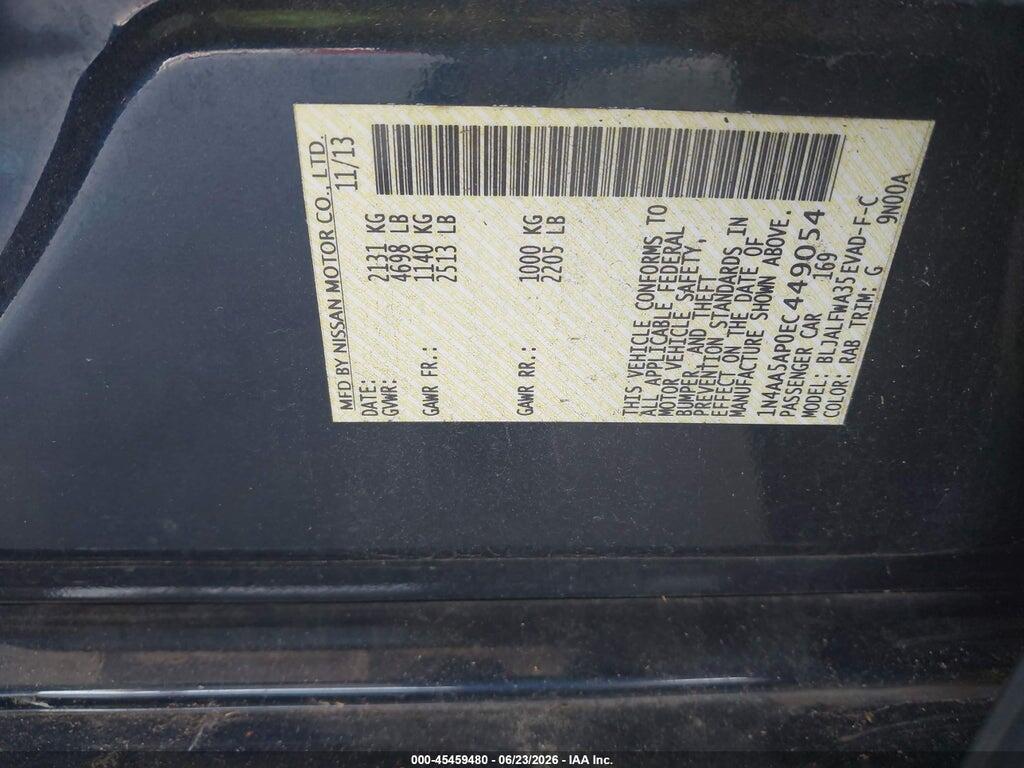 1N4AA5AP0EC449054 2014 NISSAN MAXIMA photo no. 9