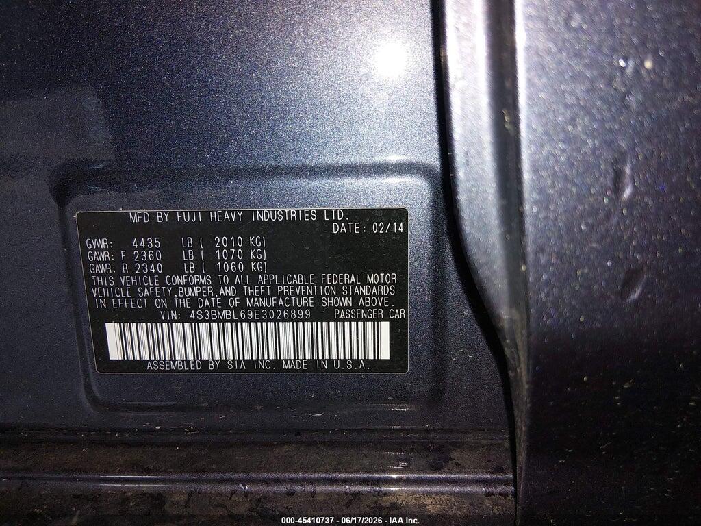 4S3BMBL69E3026899 2014 SUBARU LEGACY photo no. 9