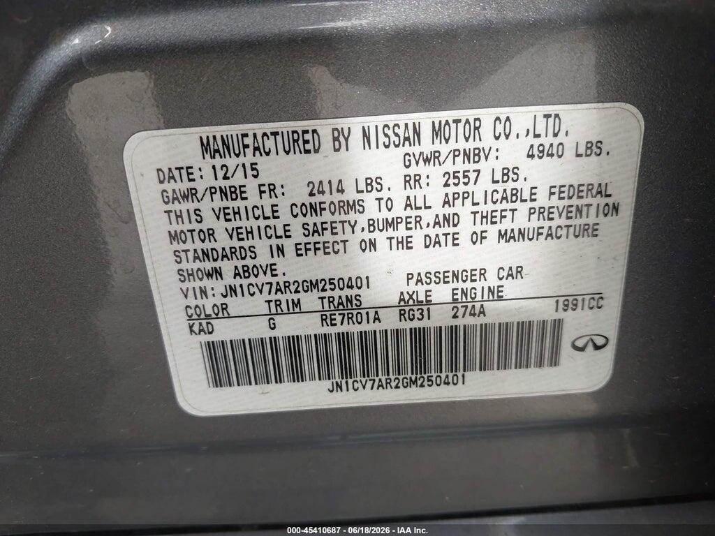 JN1CV7AR2GM250401 2016 INFINITI Q50 photo no. 9