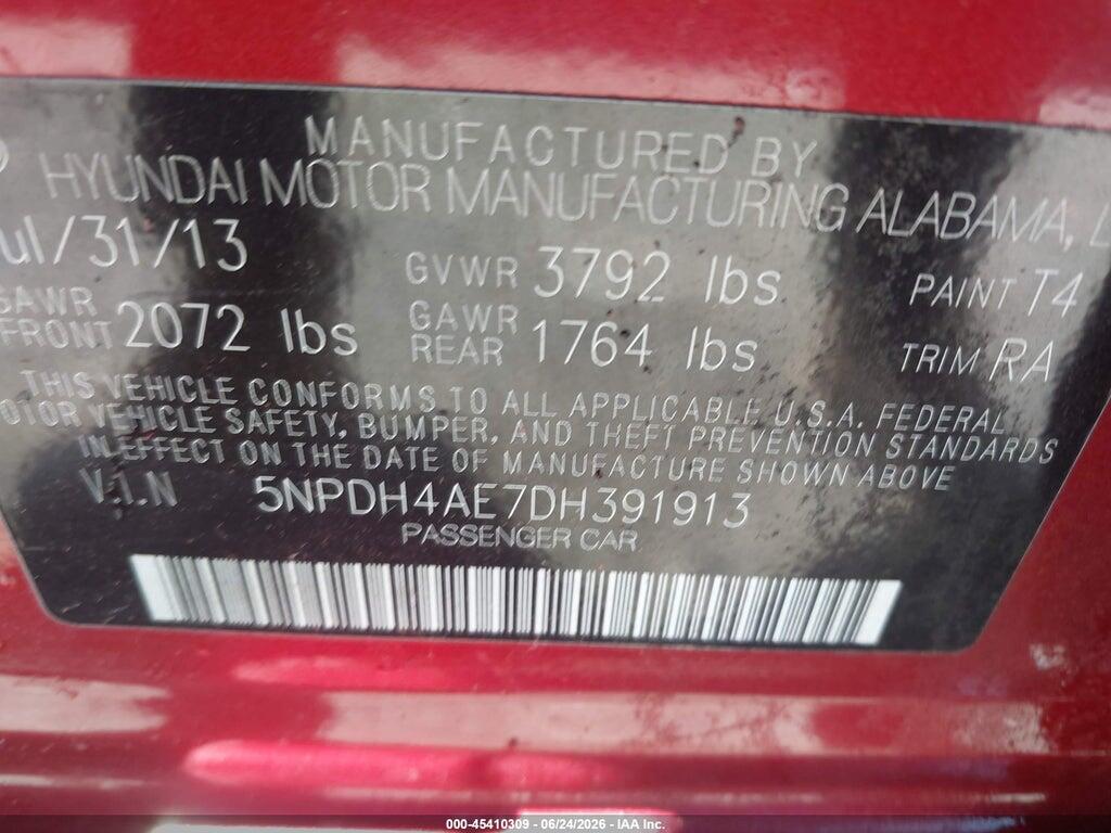 5NPDH4AE7DH391913 2013 HYUNDAI ELANTRA photo no. 9