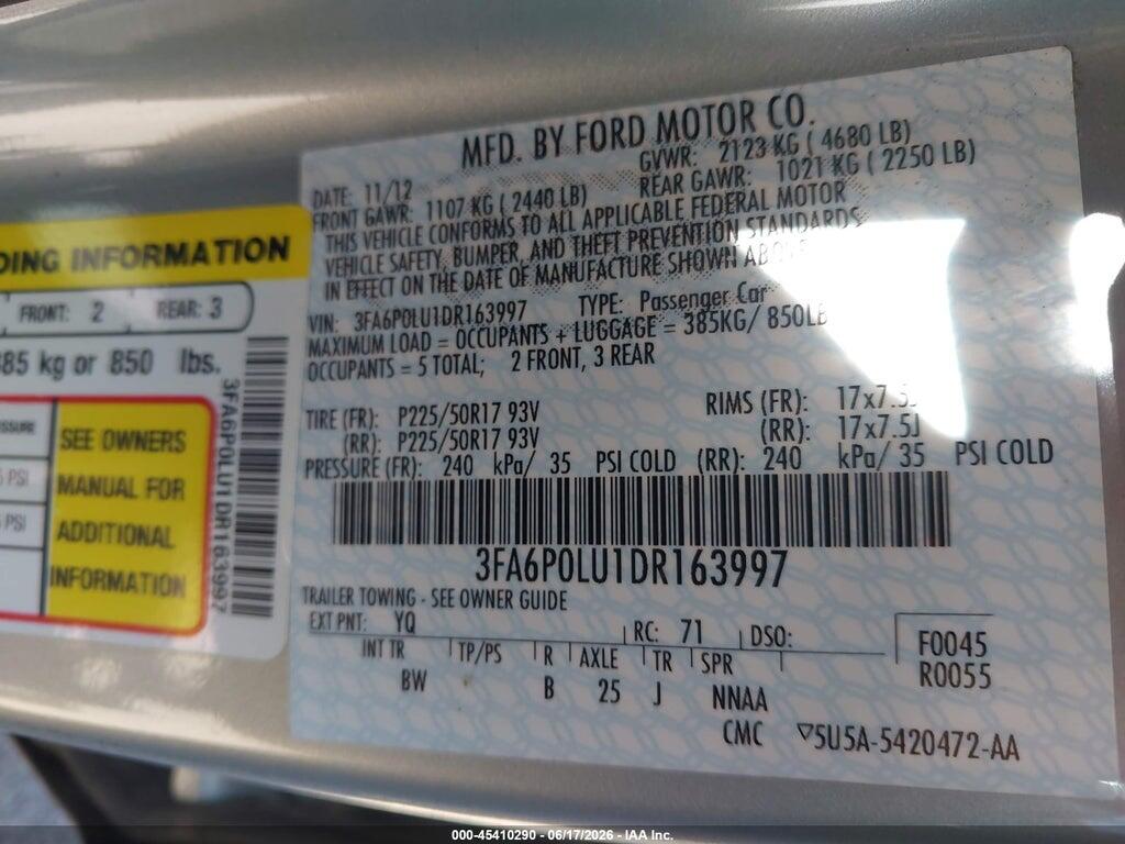 3FA6P0LU1DR163997 2013 FORD FUSION HYBRID photo no. 9