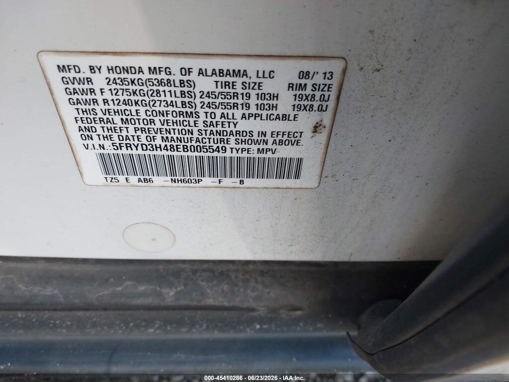 5FRYD3H48EB005549 2014 ACURA MDX photo no. 9